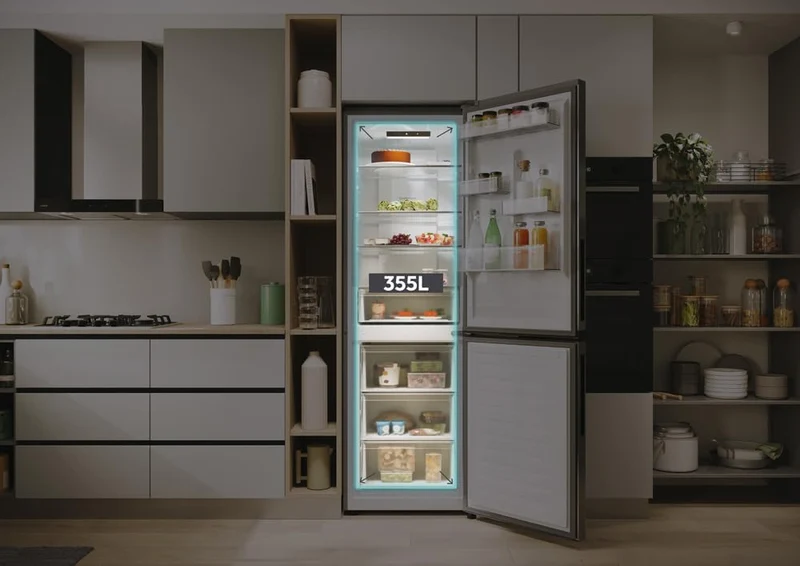 Frigorífico Combi Candy CNCQ2T618EX, No Frost, 185 cm, 355 L, 4 Cajones, Eficiencia E - Inox
