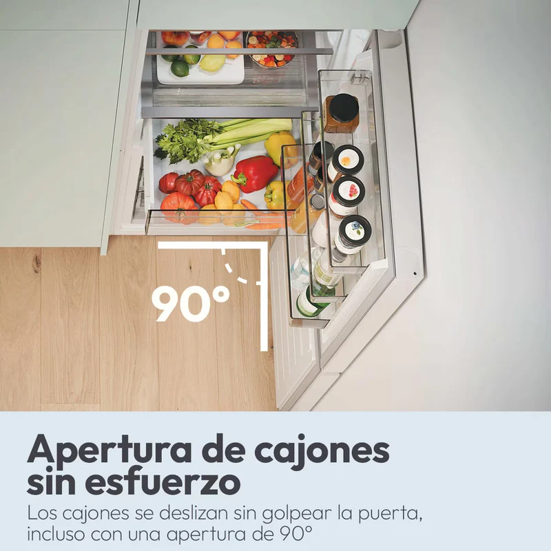 Frigorífico Combi Candy CNCQ2T6S18DW, No Frost, 185 cm, 355 L, 4 Cajones, Eficiencia E - Blanco