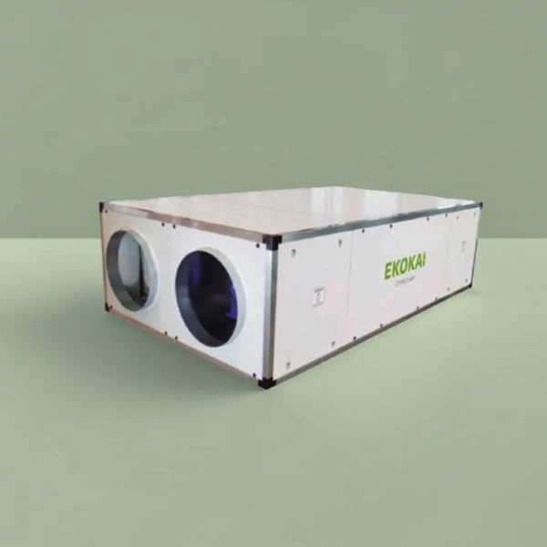 Recuperador de Calor EKOKAI RE‑H/V · 92% Eficiencia · Control CO₂ + Sensor CO2M · 700–13.000 m³/h