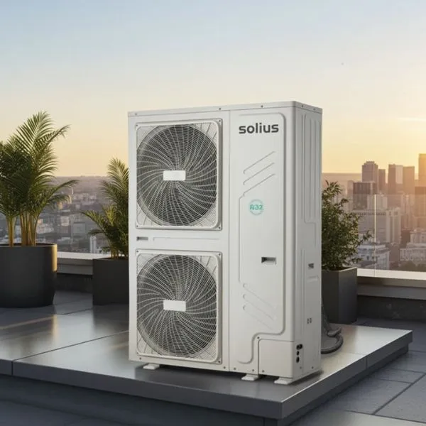 Bomba de Calor Aerotermia SOLIUS AEROBOX INVERTER MAXI R32 · 18–30 kW · Calefacción, Refrigeración y ACS · Alta Eficiencia