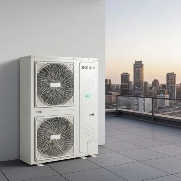 Bomba de Calor Aerotermia SOLIUS AEROBOX INVERTER MAXI R32 · 18–30 kW · Calefacción, Refrigeración y ACS · Alta Eficiencia