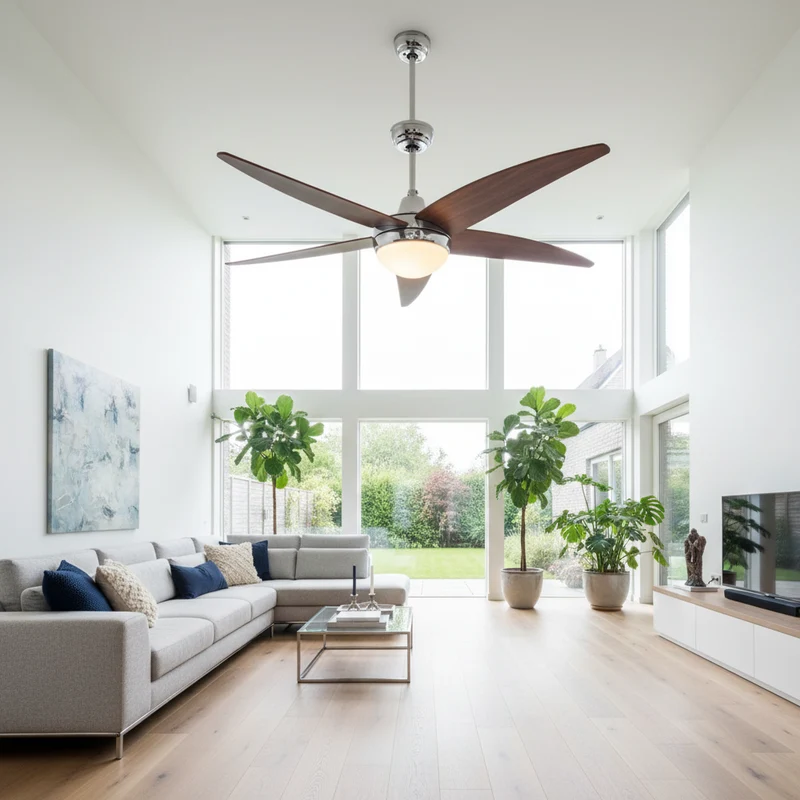 Ventilador de Techo con Luz MERCAFAN NASSEM 132 cm · Motor AC · 3 Velocidades · Mando a Distancia