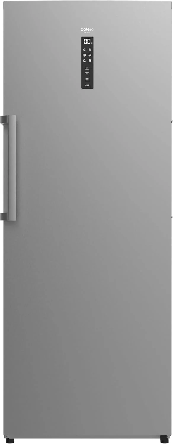 Congelador Vertical CECOTEC380L Bolero CoolMarket UF 380 Inox. Motor Inverter Plus, Ahorro Energético, Total No Frost, Pantalla de Control, Convertible a Frigorífico, Acero Inox