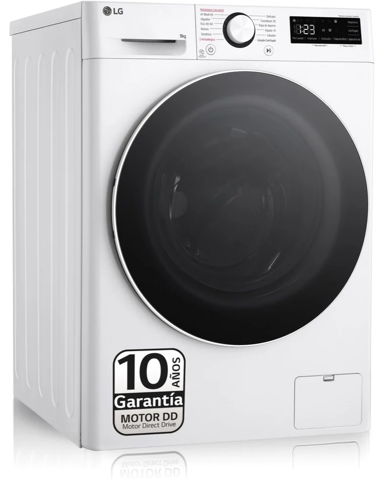 LAVADORA LG F4WR6009A0W 9KG 1400RPM SMART STEAM - ,CLASE A-10%, TURBOWASH360, VAPOR, 12 PROGRAMAS