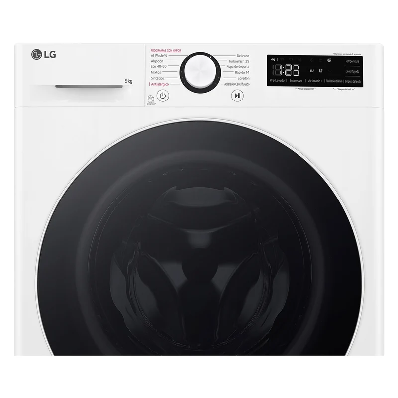 LAVADORA LG F4WR6009A0W 9KG 1400RPM SMART STEAM - ,CLASE A-10%, TURBOWASH360, VAPOR, 12 PROGRAMAS