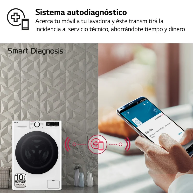LAVADORA LG F4WR6009A0W 9KG 1400RPM SMART STEAM - ,CLASE A-10%, TURBOWASH360, VAPOR, 12 PROGRAMAS