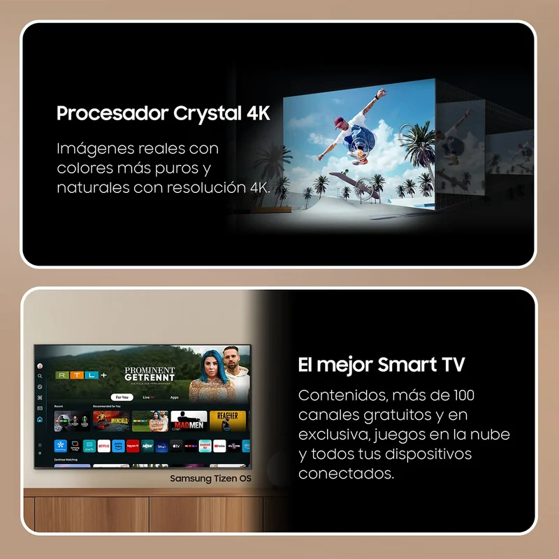 TELEVISOR SAMSUNG - TV LED 55" - SAMSUNG TU55DU8505K, UHD 4K, Procesador Crystal 4K, Smart TV, DVB-T2 (H.265), Titan Gray