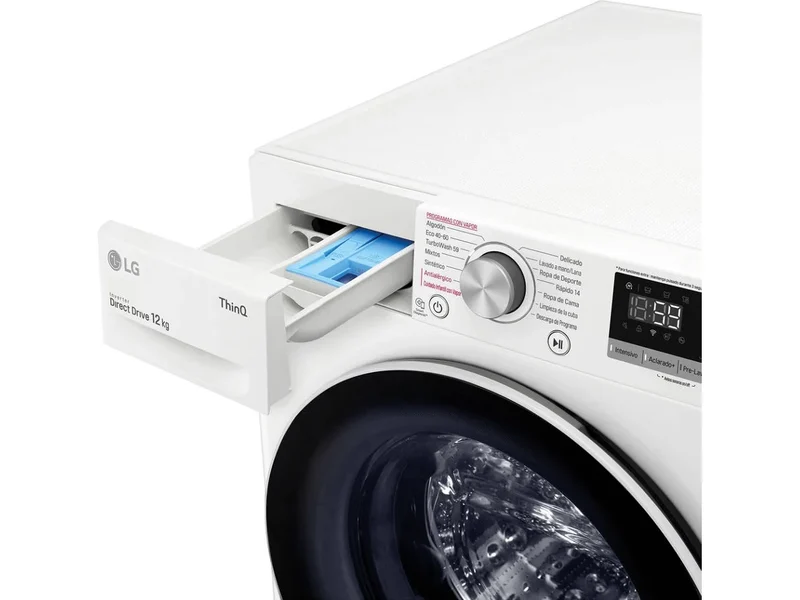 Lavadora LG F4WV5012S0W, 12kg, 1400rpm, B,INVERTER SERIE 500 AI Direct Drive