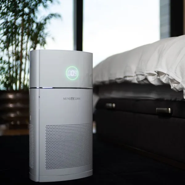 Purificadores de Aire MUNDOCLIMA Serie MU‑PUR EXCELLENCE · HEPA H13 · 200 / 400 / 600 · Hasta 60 m² · Ionizador & Touchless