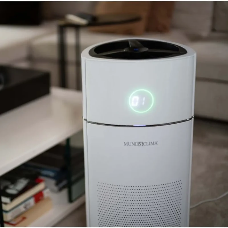 Purificadores de Aire MUNDOCLIMA Serie MU‑PUR EXCELLENCE · HEPA H13 · 200 / 400 / 600 · Hasta 60 m² · Ionizador & Touchless