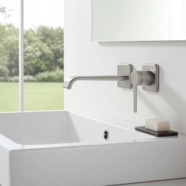 Grifo de Lavabo Monomando Empotrado Velvet I – 5 L/min | Gunmetal, Negro Mate y Oro Cepillado