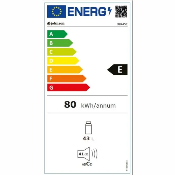 Frigorífico Bajo Encimera Johnson JRR45E – Compacto, Silencioso y de Bajo Consumo