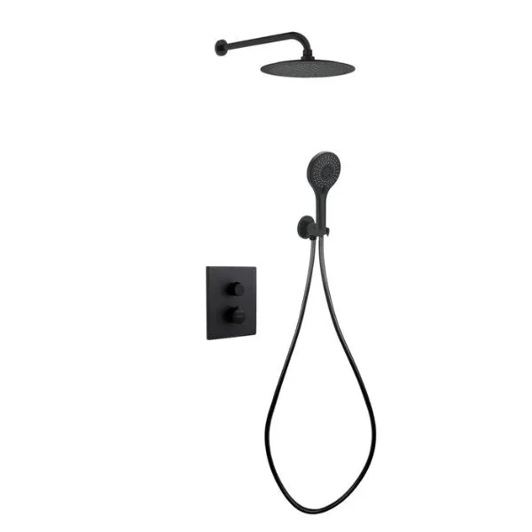 Sistema de Ducha Termostático Empotrado Clever UP! Urban Negro Mate – Control Preciso y Estilo Moderno