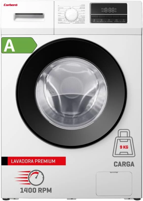Lavadora Corbero CLT904VIN, 9kg, 1400rpm, A, Blanco
