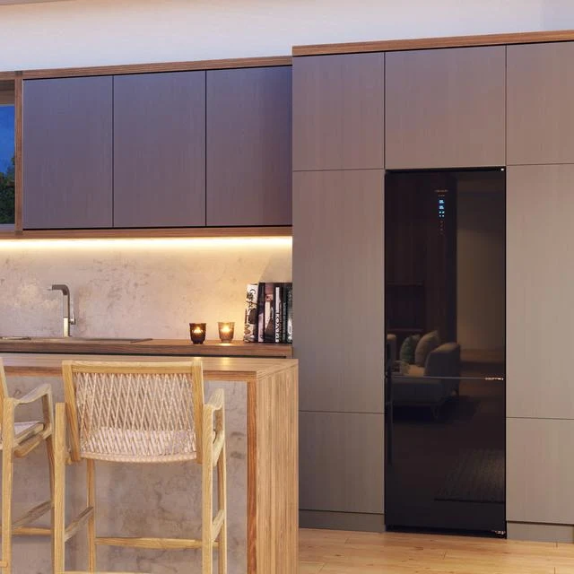 FRIGORIFICO COMBI CRISTAL NEGRO CECOTEC Black Glass con 356 litros de capacidad, 200x60 cm clase D INVERTER Total No Frost