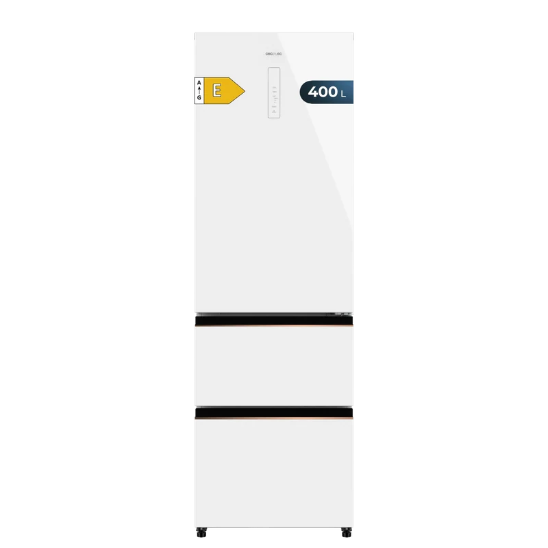 FRIGORÍFICO COMBI CECOTEC CRISTAL BLANCO FD400 White Glass E
