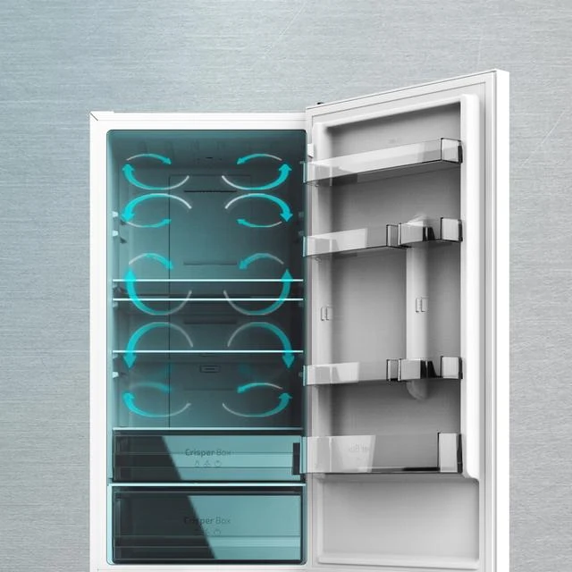FRIGORIFICO COMBI CECOTEC CRISTAL BLANCO Glass White con 322 litros de capacidad, 186X60 cm clase D INVERTER Total No Frost