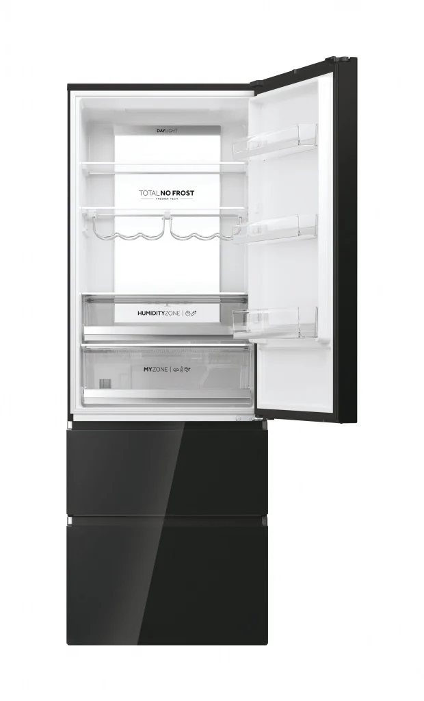 OFERTA FRIGORIFICO COMBI HAIER 3D NOFROST CRISTAL NEGRO 200,6 m x 70 cm HTW7720DNGB