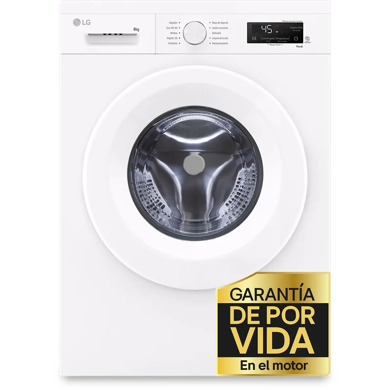 LAVADORA LG F4X1008NWH, 8kg, 1400rpm, A TAPA EXTRAIBLE