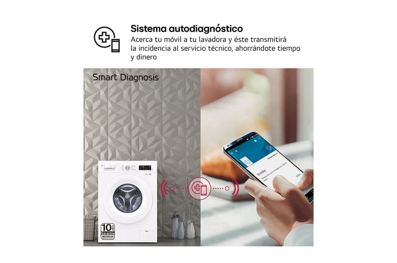LAVADORA LG F4X1008NWH, 8kg, 1400rpm, A TAPA EXTRAIBLE