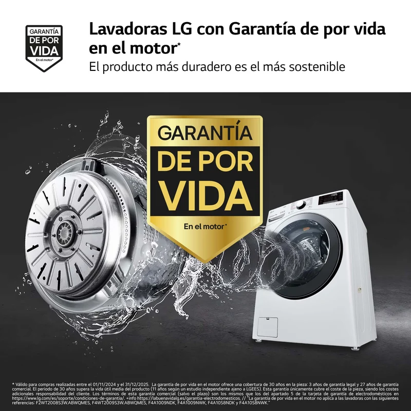 Lavadora LG F1P1CY2W , 17kg, 1200rpm, E,TURBOWASH STEAM Serie XXL
