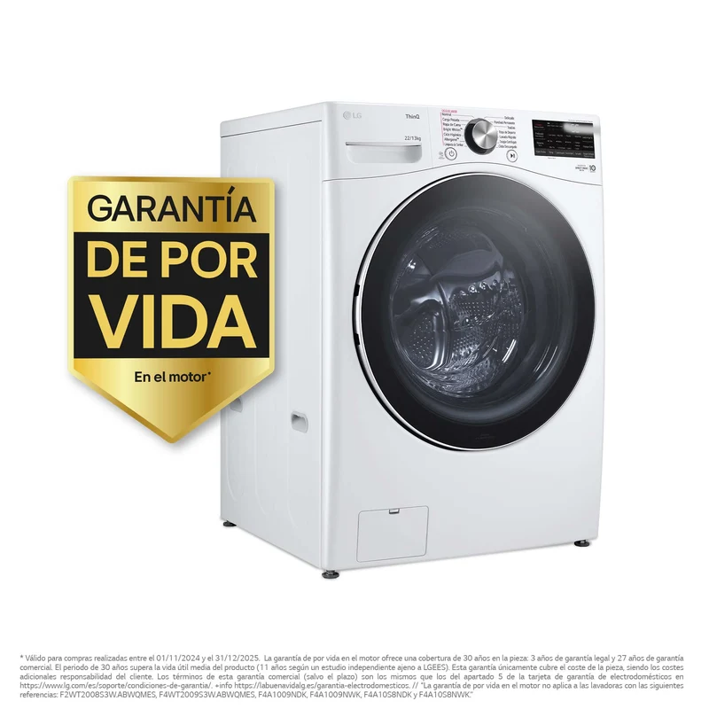 LAVADORA LG F0P3CYV2W 20KG 1000RPM TurboWash 360º Serie XXL CLASE B