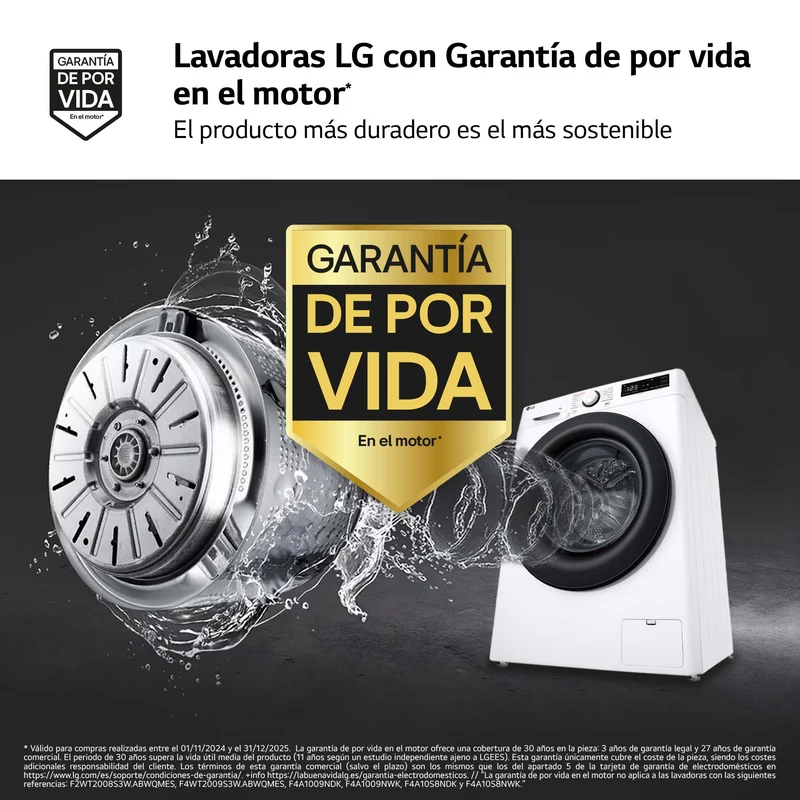 LAVADORA LG F0P3CYV2W 20KG 1000RPM TurboWash 360º Serie XXL CLASE B