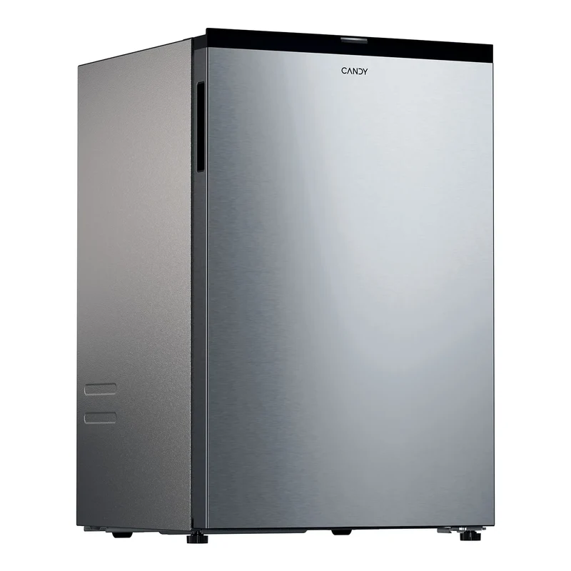 Frigorifico 1 puerta con congelador Nevera pequeña Candy CNOQ2S58EX City Fresco 300, Static Low frost, 85 cm, 129 l, Con congelador, Puerta reversible, Inox