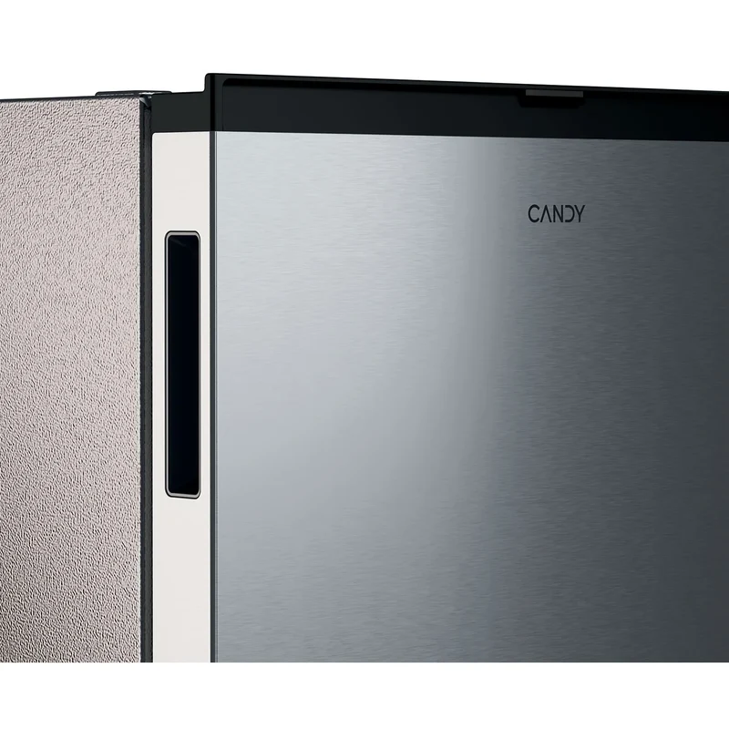 Frigorifico 1 puerta con congelador Nevera pequeña Candy CNOQ2S58EX City Fresco 300, Static Low frost, 85 cm, 129 l, Con congelador, Puerta reversible, Inox