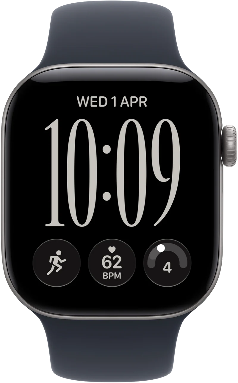 Apple Watch Series 12 GPS 42mm Space Grey Aluminium Case Navy Blue Sport Band S/M