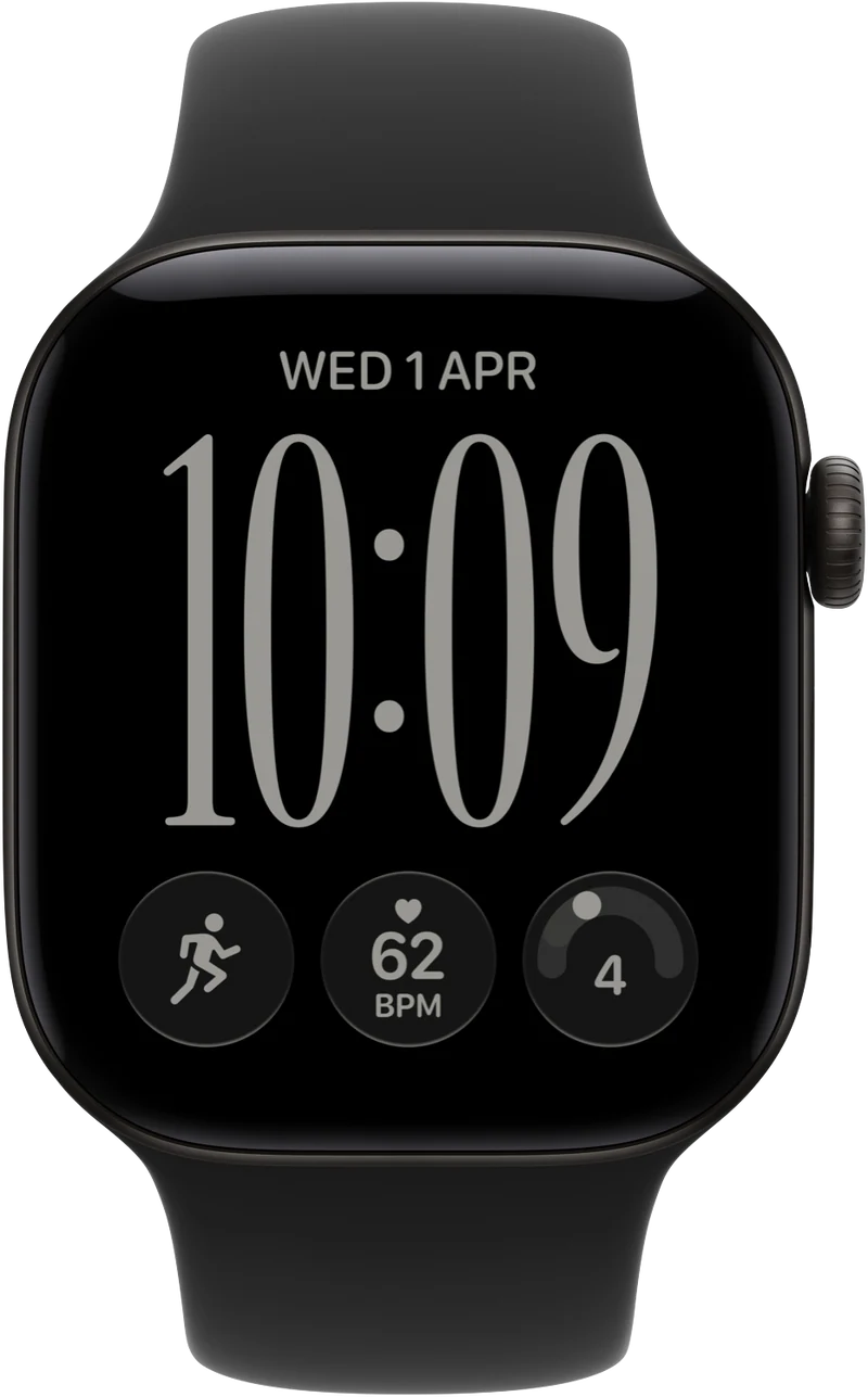 Apple Watch Series 12 GPS 42mm Black Aluminium Case Black Sport Band S/M