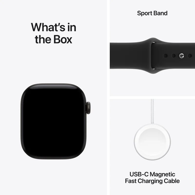 Apple Watch Series 12 GPS 42mm Black Aluminium Case Black Sport Band S/M