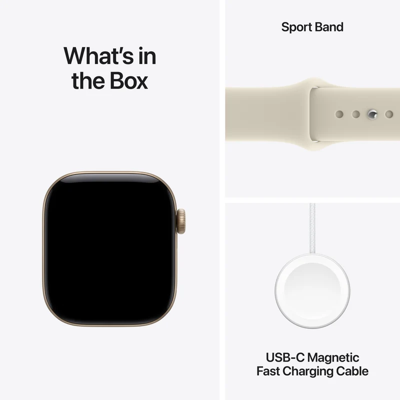 Apple Watch Series 12 GPS 42mm Light Gold Aluminium Case Sand Sport Band S/M