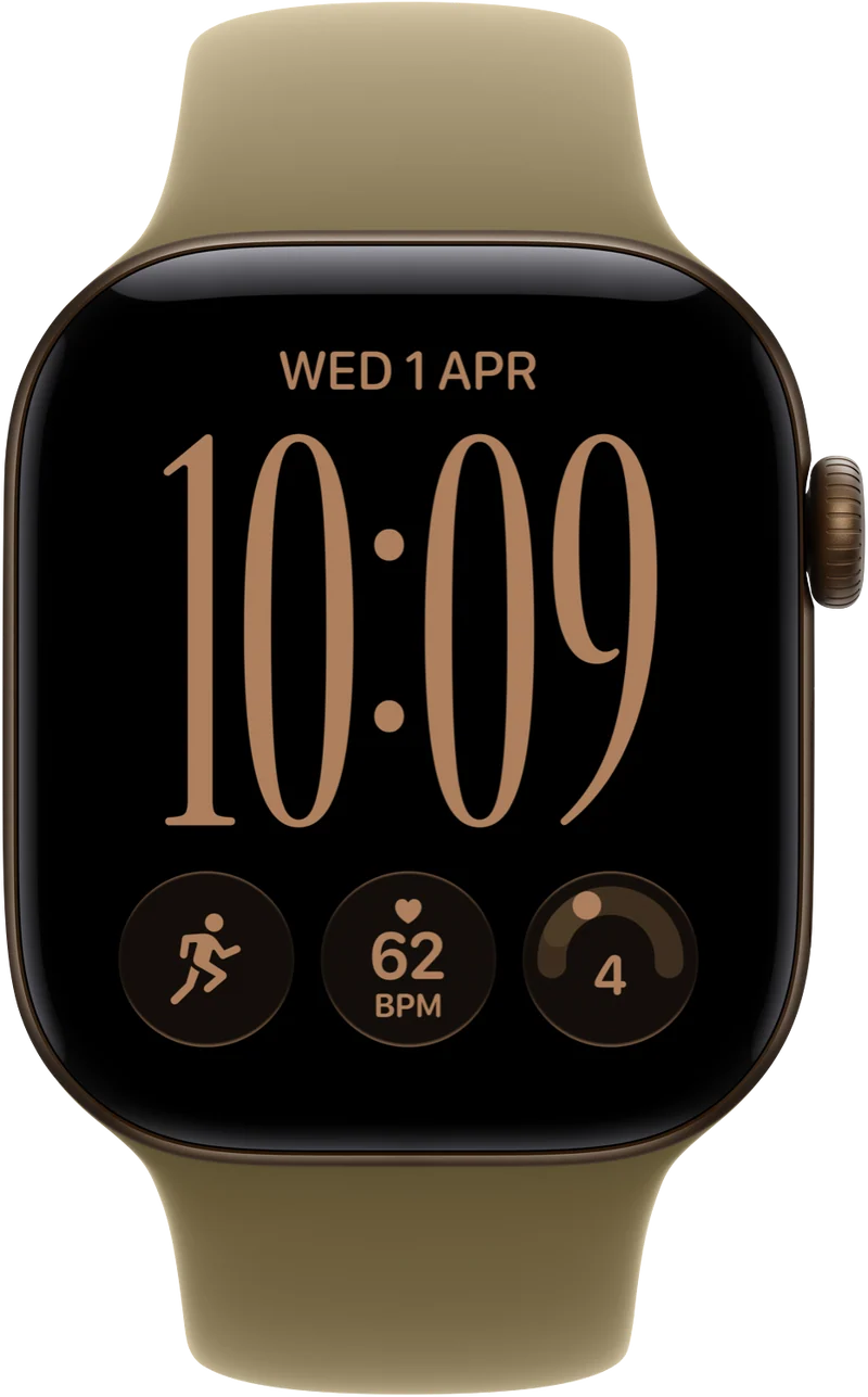 Apple Watch Series 12 GPS 42mm Dark Bronze Aluminium Case Olive Sport Band M/L