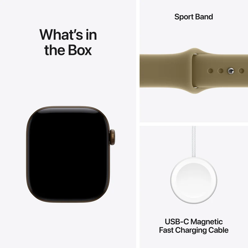 Apple Watch Series 12 GPS 42mm Dark Bronze Aluminium Case Olive Sport Band M/L
