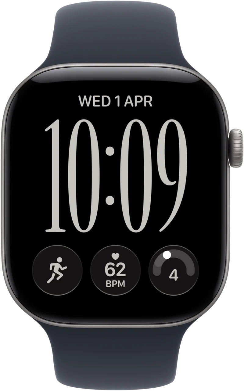 Apple Watch Series 12 GPS 46mm Space Grey Aluminium Case Navy Blue Sport Band M/L