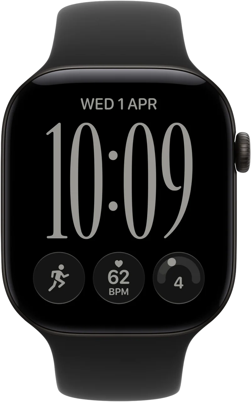 Apple Watch Series 12 GPS 46mm Black Aluminium Case Black Sport Band S/M