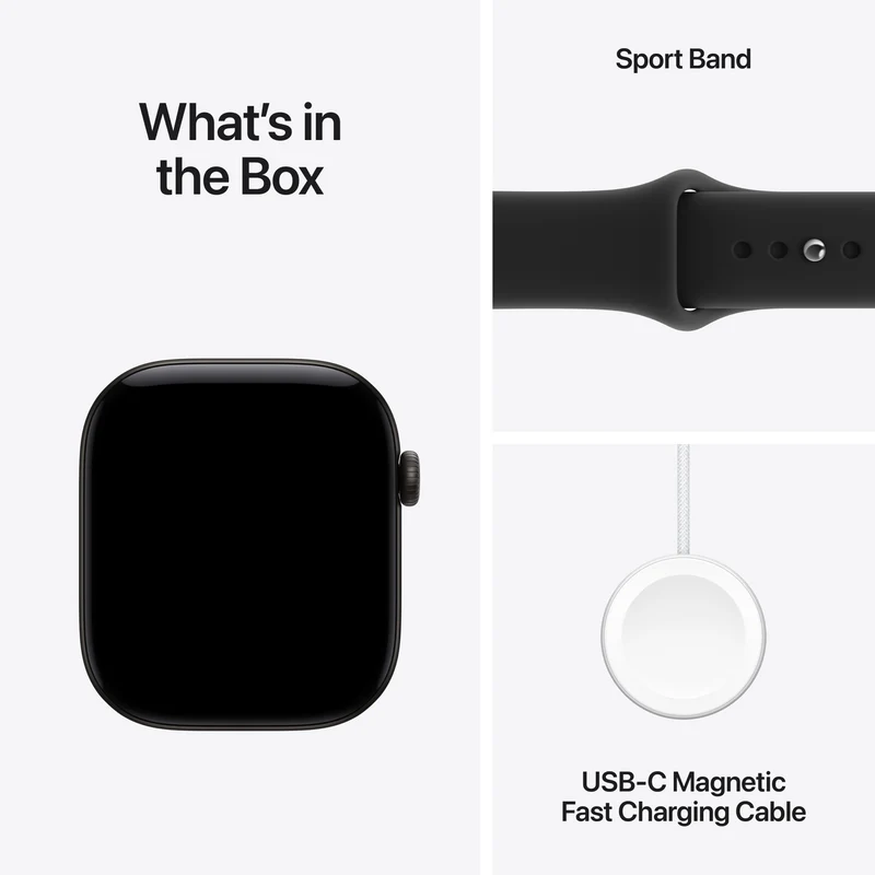 Apple Watch Series 12 GPS 46mm Black Aluminium Case Black Sport Band S/M