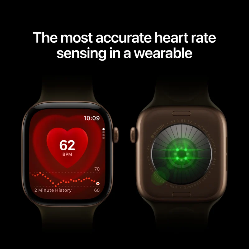 Apple Watch Series 12 GPS 46mm Light Gold Aluminium Case Sand Sport Band S/M