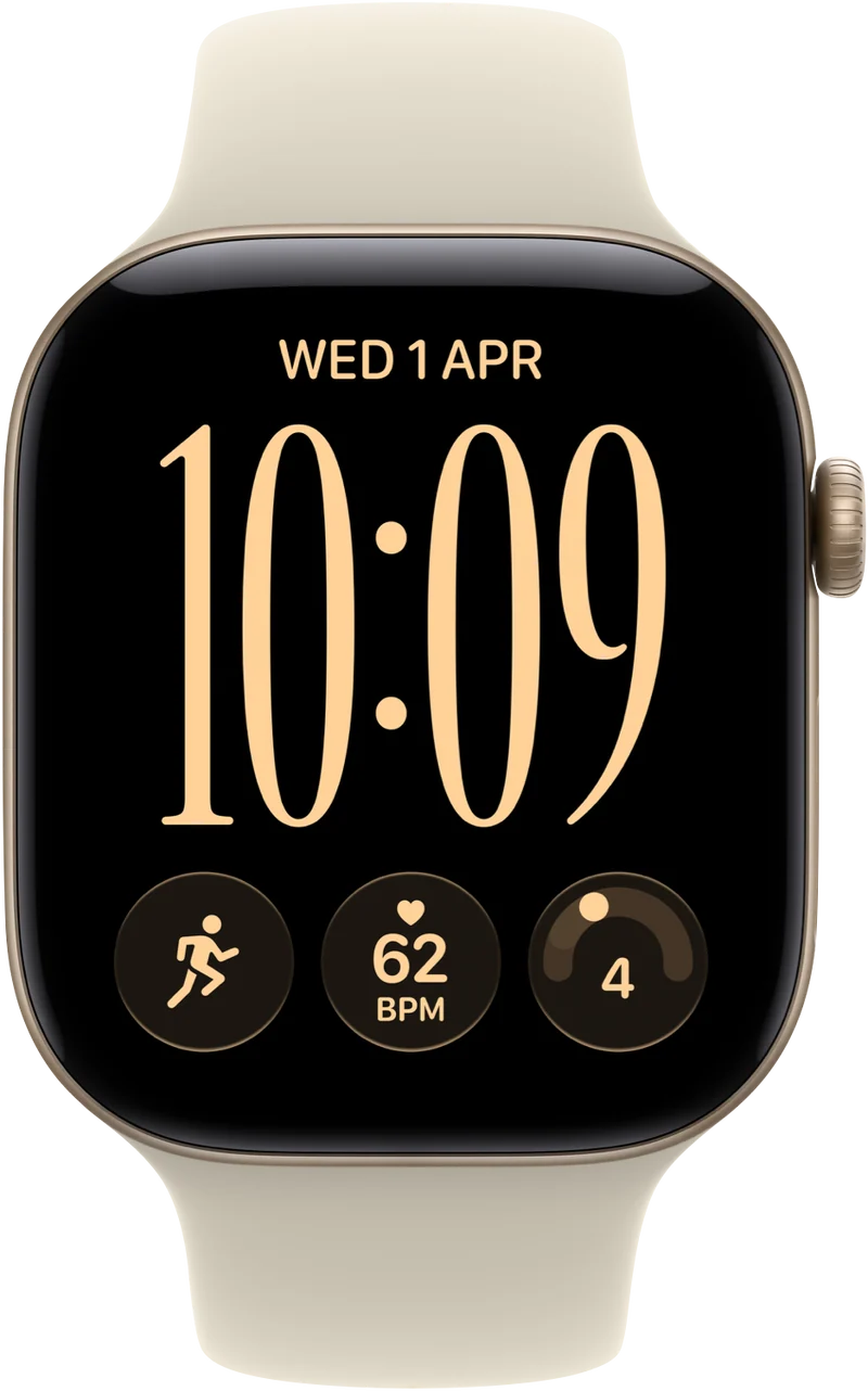 Apple Watch Series 12 GPS 46mm Light Gold Aluminium Case Sand Sport Band M/L