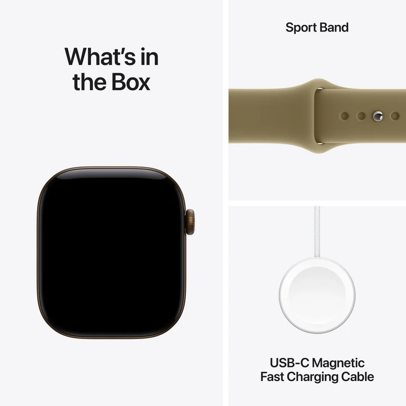Apple Watch Series 12 GPS 46mm Dark Bronze Aluminium Case Olive Sport Band S/M