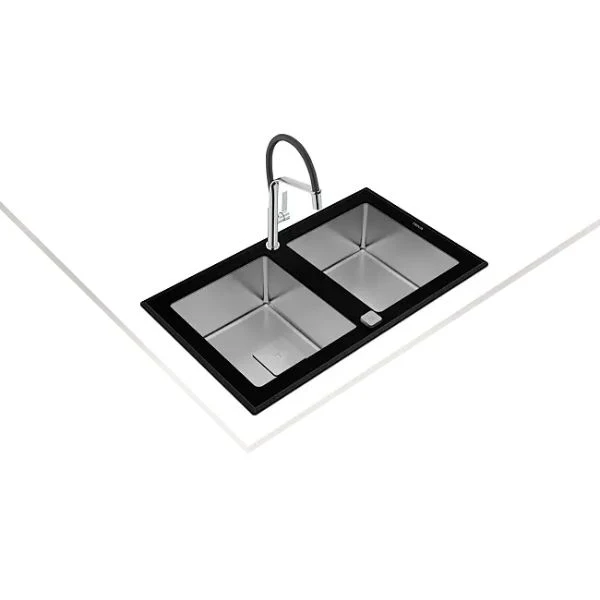 Fregadero Teka PURELINE DIAMOND RS15 2C 86 – Vidrio Templado + Acero Inox 18/10 con SilentSmart