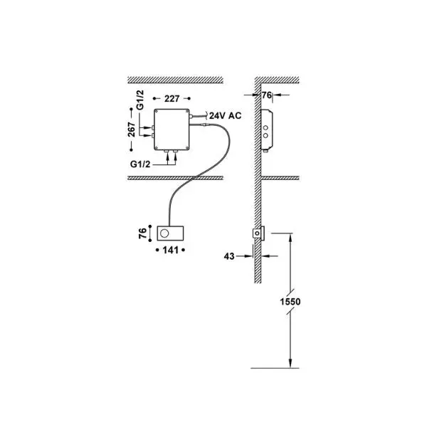 Control Termostático Electrónico Empotrado Shower Technology | BELGAQUA | Antilegionela | 2 Vías | Seguridad Sanitaria