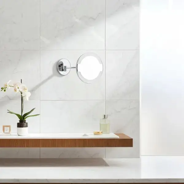 Espejo de Pared con Luz y Brazo Articulado GAMA HOTELS - Aumento 3x IP44