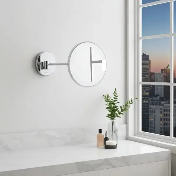 Espejo de Pared con Luz y Brazo Articulado GAMA HOTELS - Aumento 3x IP44