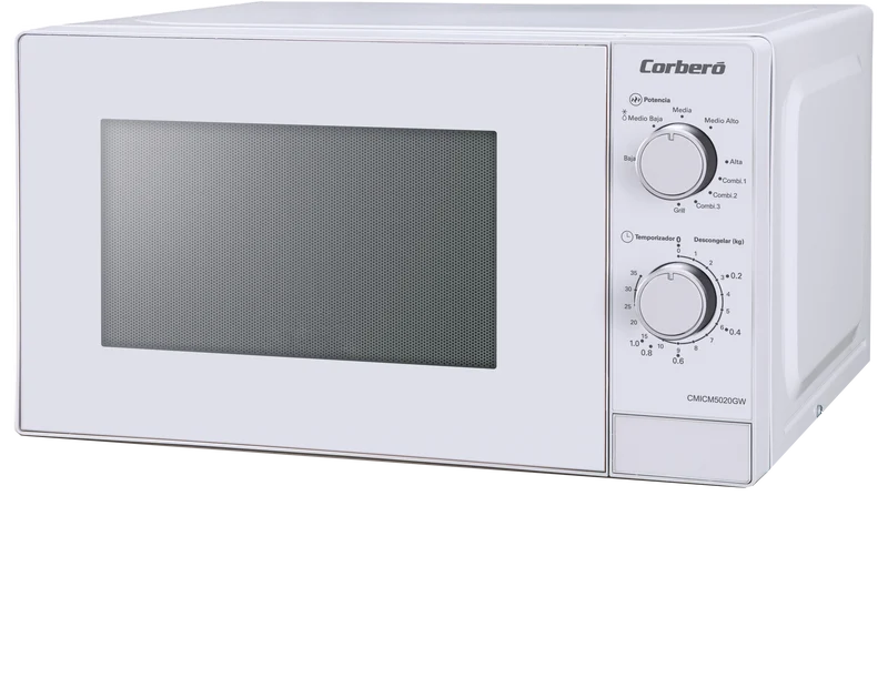 Microondas Corberó CMICM5020GW, Blanco, 20 L, 700 W, Grill