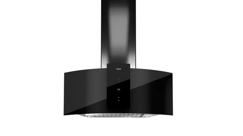 Campana decorativa Teka DU985, Cristal negro, 90 cm, 807 m³/h, A