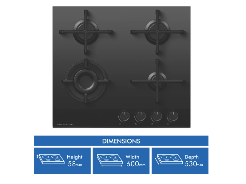 Fisher & Paykel 60cm Series 9 4 Burner Gas Cooktop, Natural Gas