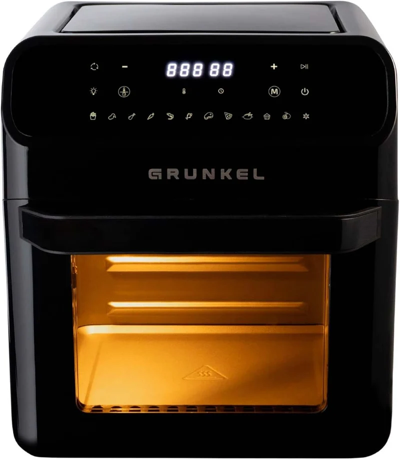 Grunkel - Freidora aire 12L - Air Fryer BLACK FRYER OVEN - 12 programas.
