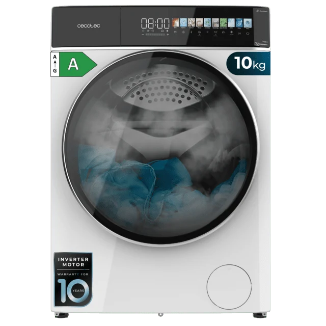 Lavadora carga frontal - Cecotec Bolero DressCode 10900 Inverter FullColor A, Capacidad 10 kg, 1400 rpm, 11 programas, Motor Inverter Plus, White